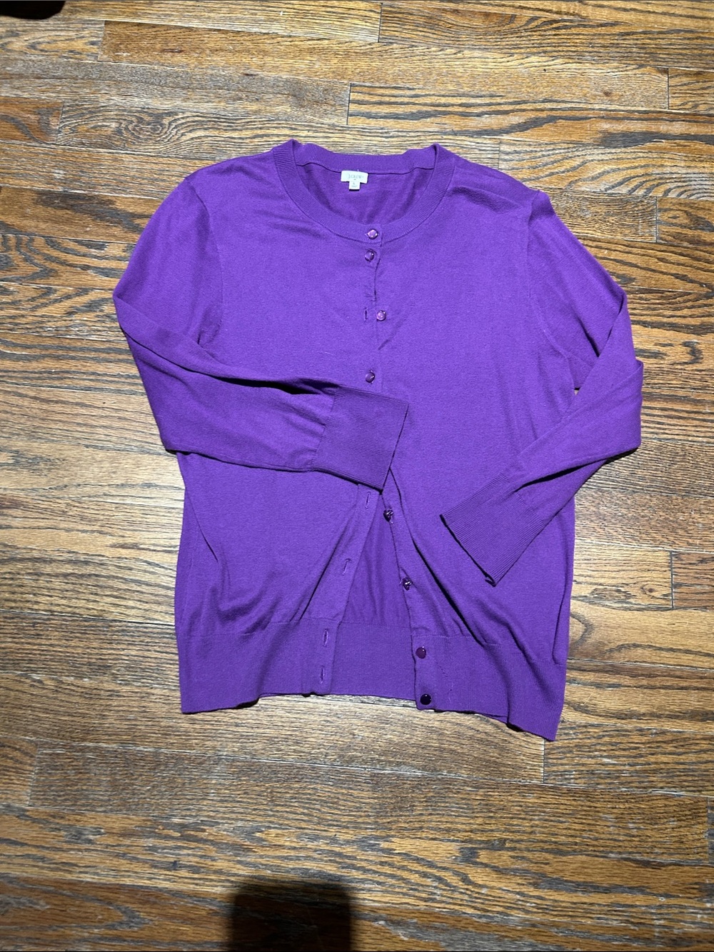 J. Crew Vibrant Purple Lightweight Button-Up Cardigan